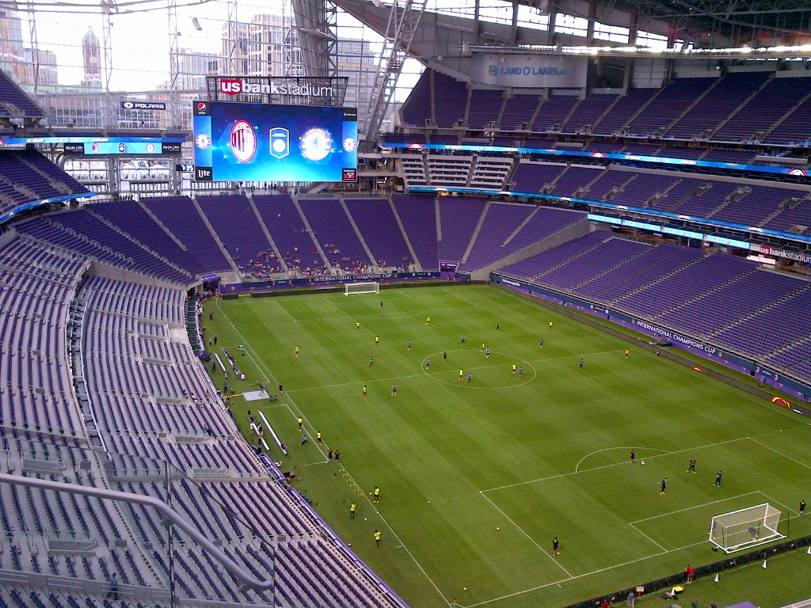 Vista dall&#39;alto del nuovo Us Bank Stadium di Minneapolis: impianto da 66 mila spettatori, sar inaugurato da Milan e Chelsea